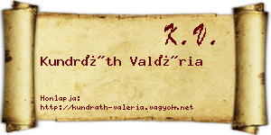 Kundráth Valéria névjegykártya
